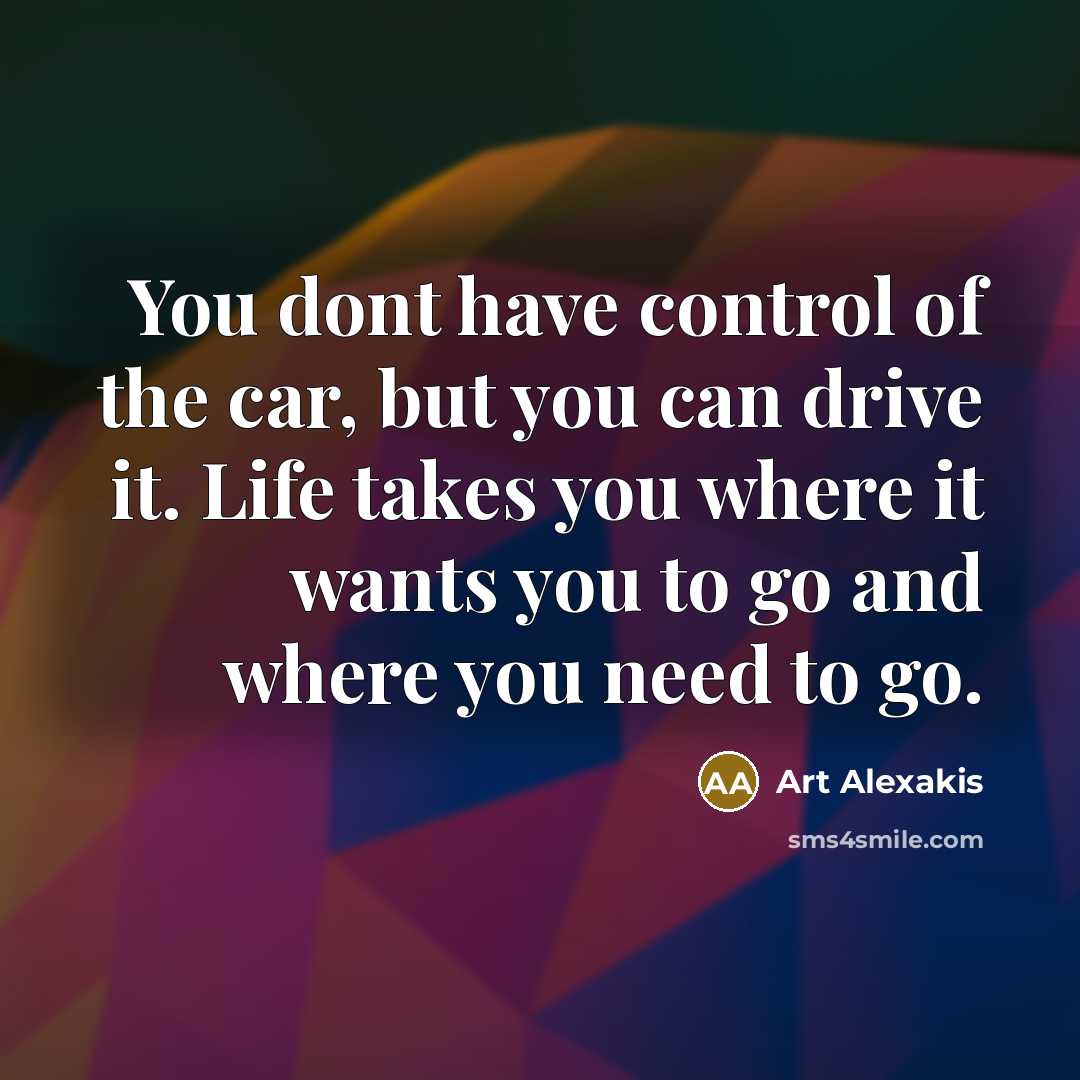 “You dont have control of the car, but you can…” quote by Art Alexakis