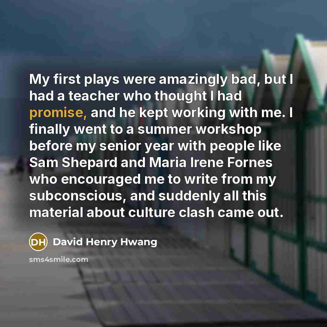 “My first plays were amazingly bad, but I had a…” quote by David Henry Hwang