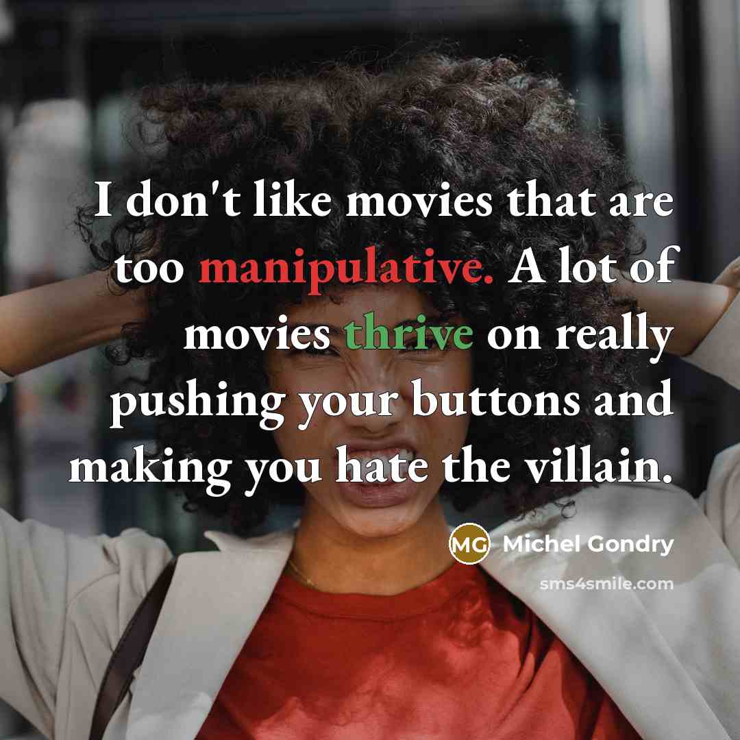 “I don't like movies that are too manipulative. A lot…” quote by Michel Gondry
