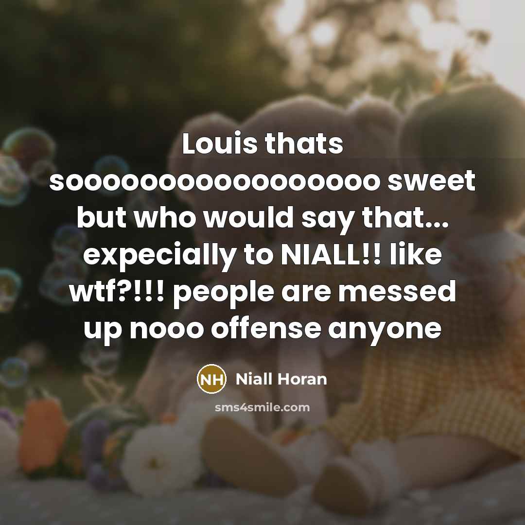 “Louis thats sooooooooooooooooo sweet but who would say that... expecially…” quote by Niall Horan