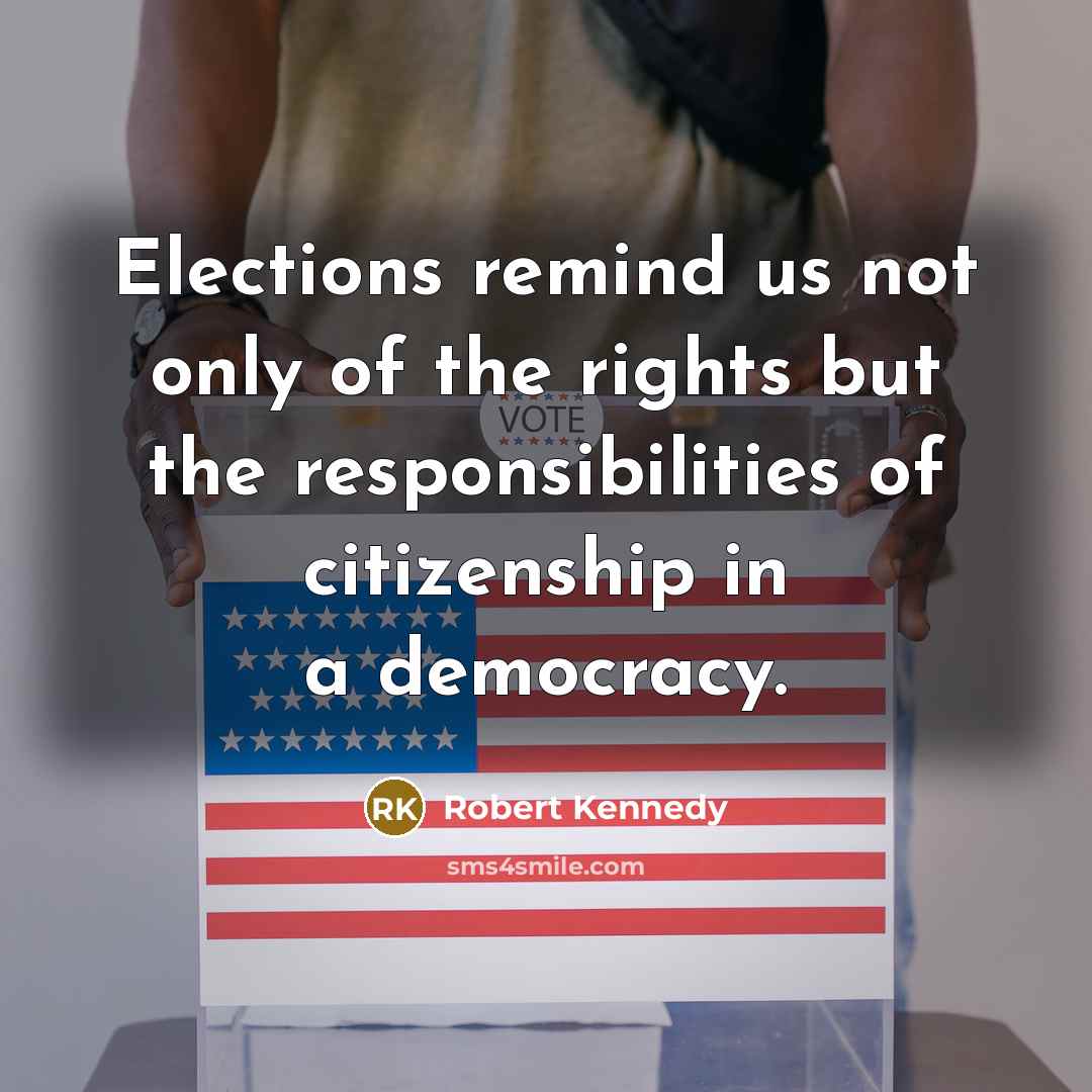“Elections remind us not only of the rights but the…” quote by Robert Kennedy