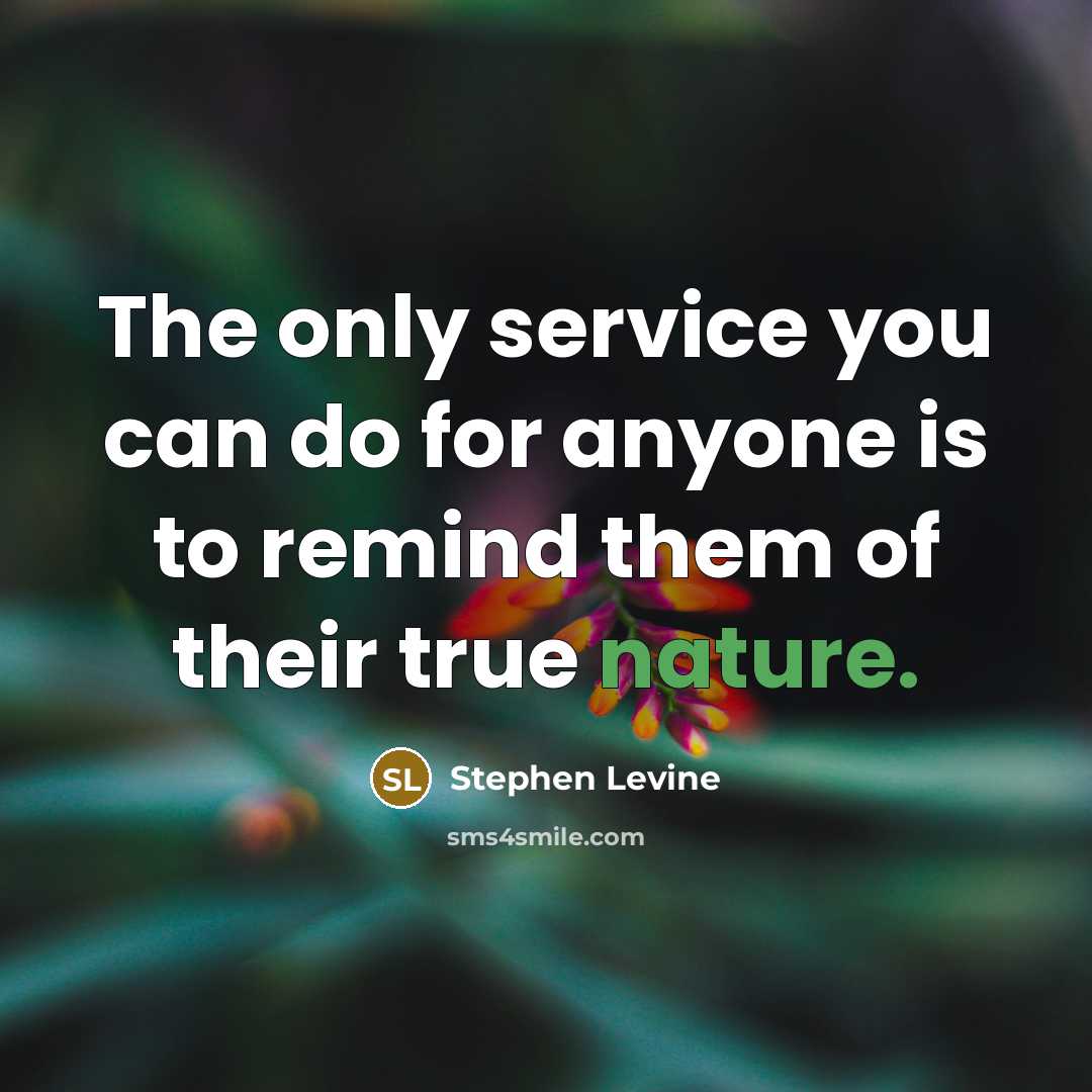 “The only service you can do for anyone is to…” quote by Stephen Levine