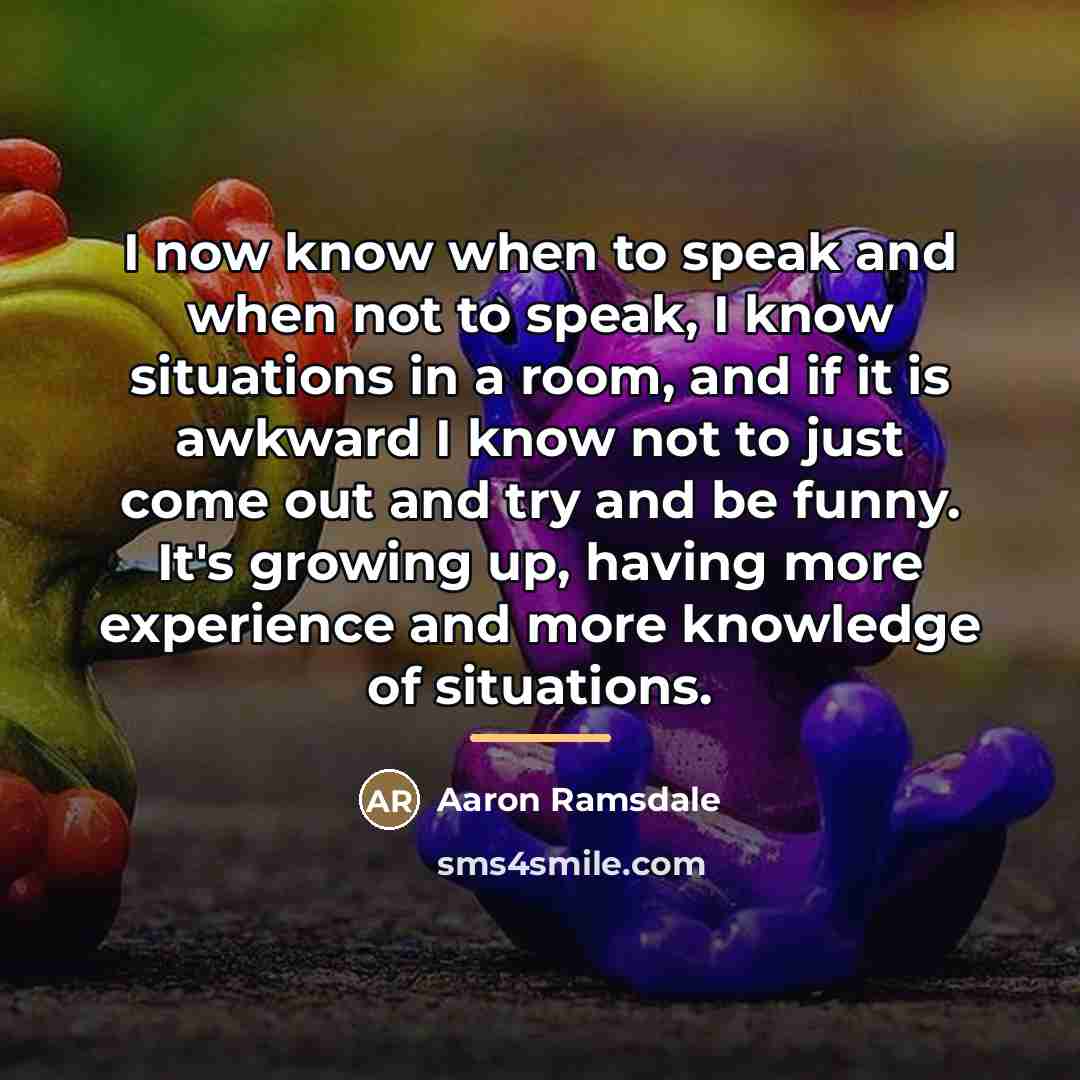 “I now know when to speak and when not to…” quote by Aaron Ramsdale