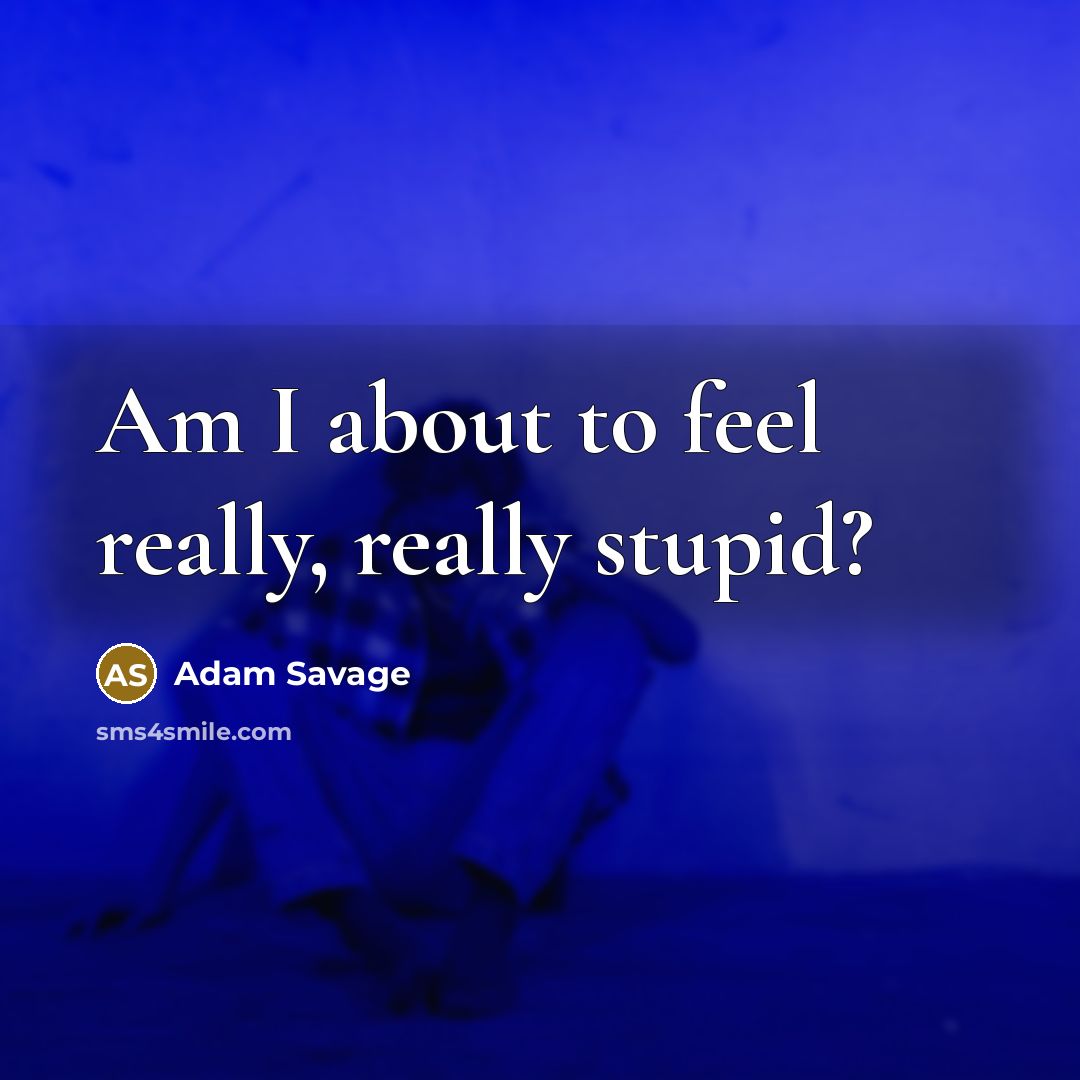 “Am I about to feel really, really stupid?…” quote by Adam Savage