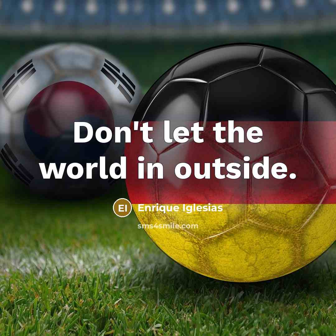 “Don't let the world in outside.” quote by Enrique Iglesias