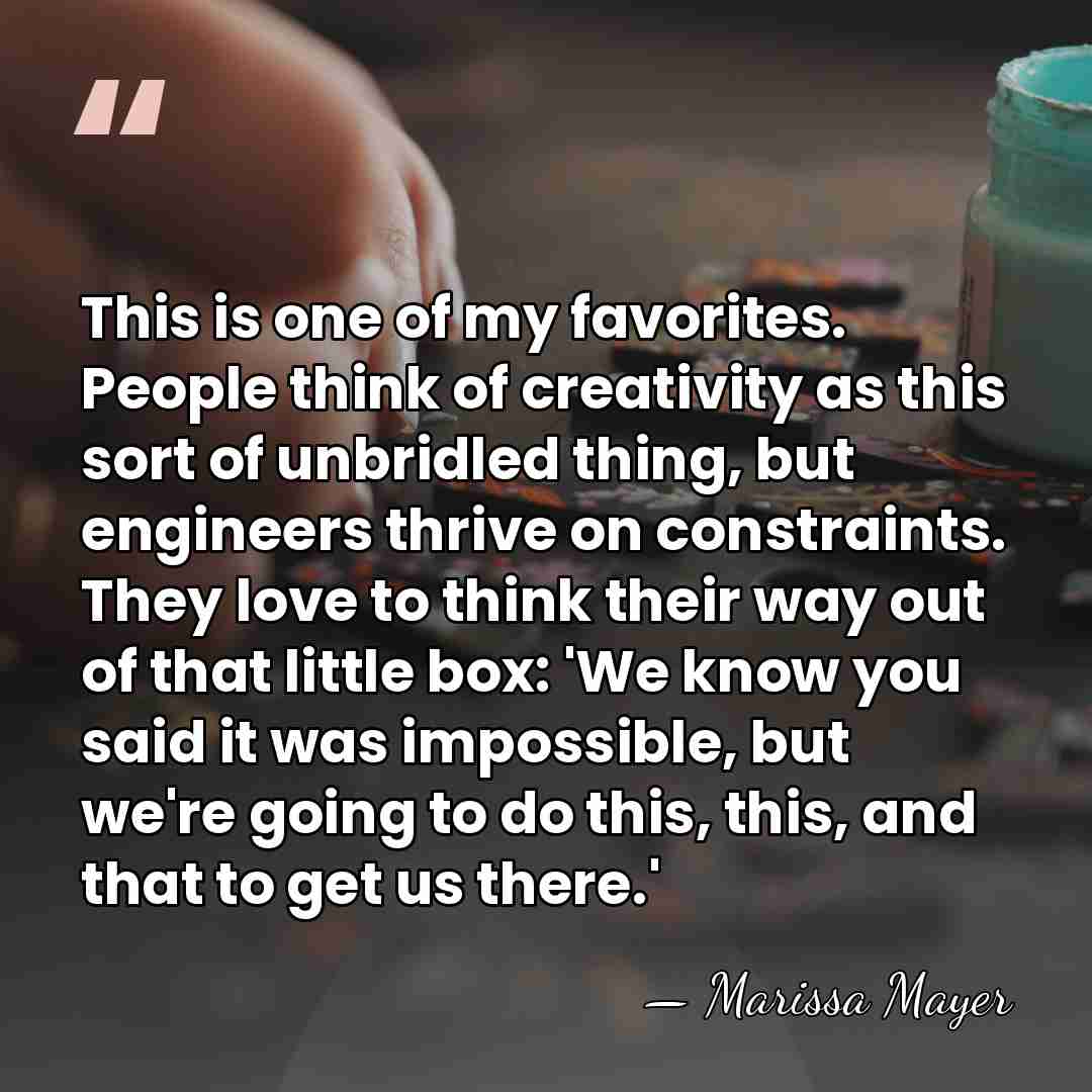 This is one of my favorites. People think of creativity as this&hellip; - Marissa Mayer