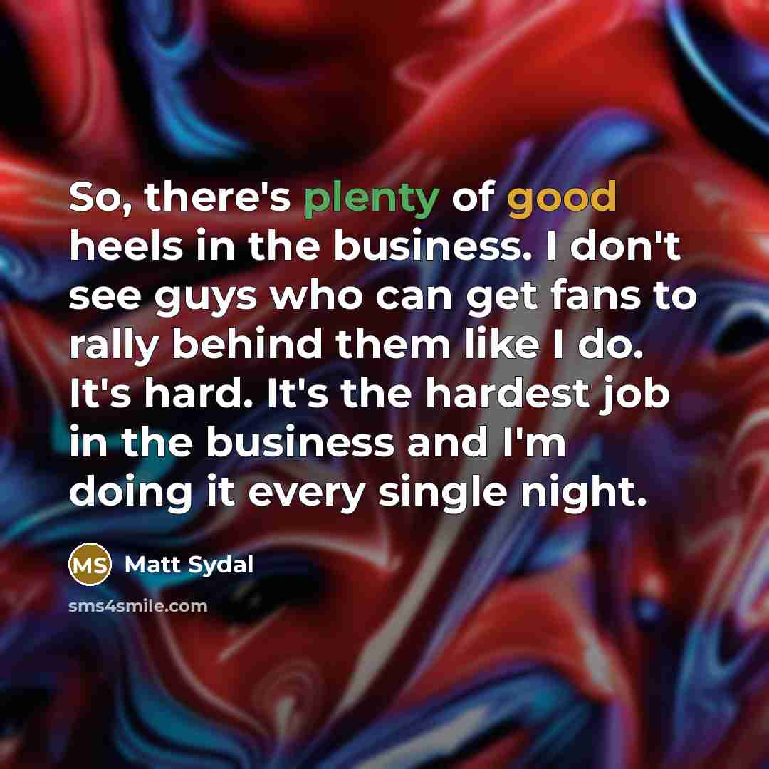 “So, there's plenty of good heels in the business. I…” quote by Matt Sydal