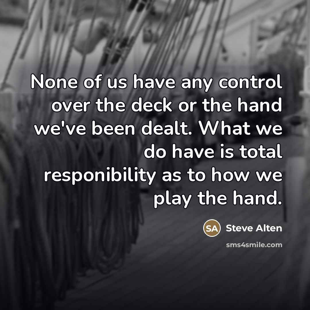 “None of us have any control over the deck or…” quote by Steve Alten