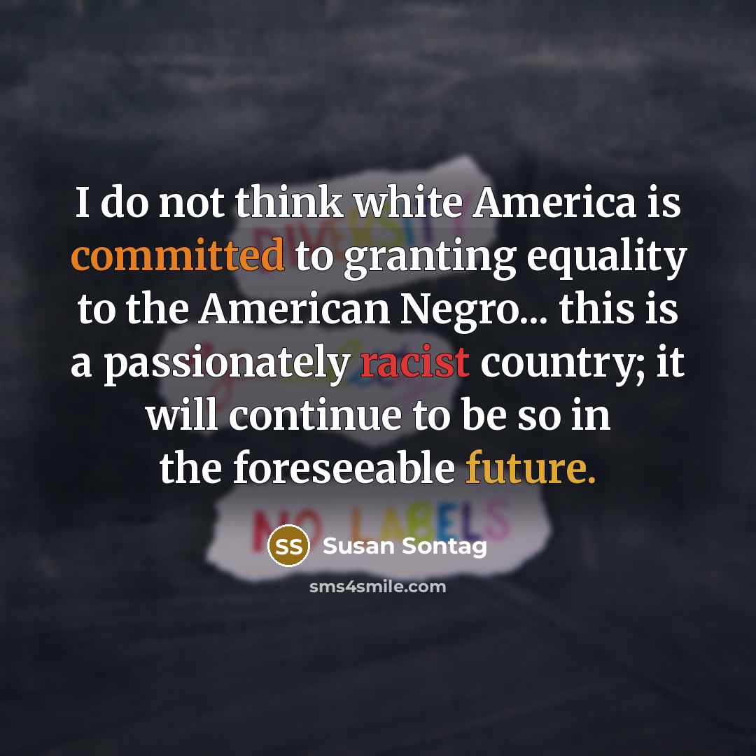 “I do not think white America is committed to granting…” quote by Susan Sontag