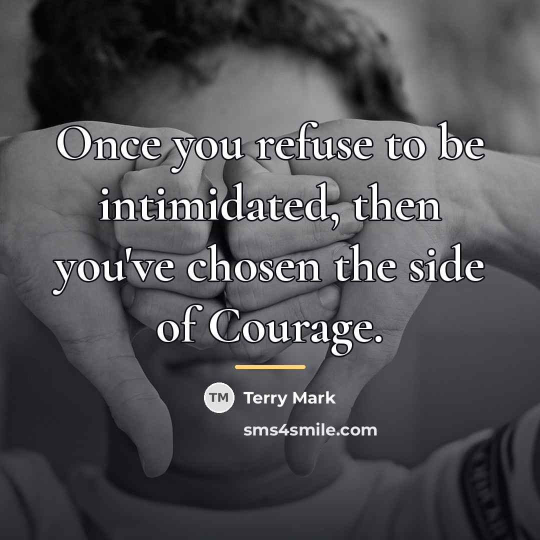 “Once you refuse to be intimidated, then you've chosen the…” quote by Terry Mark