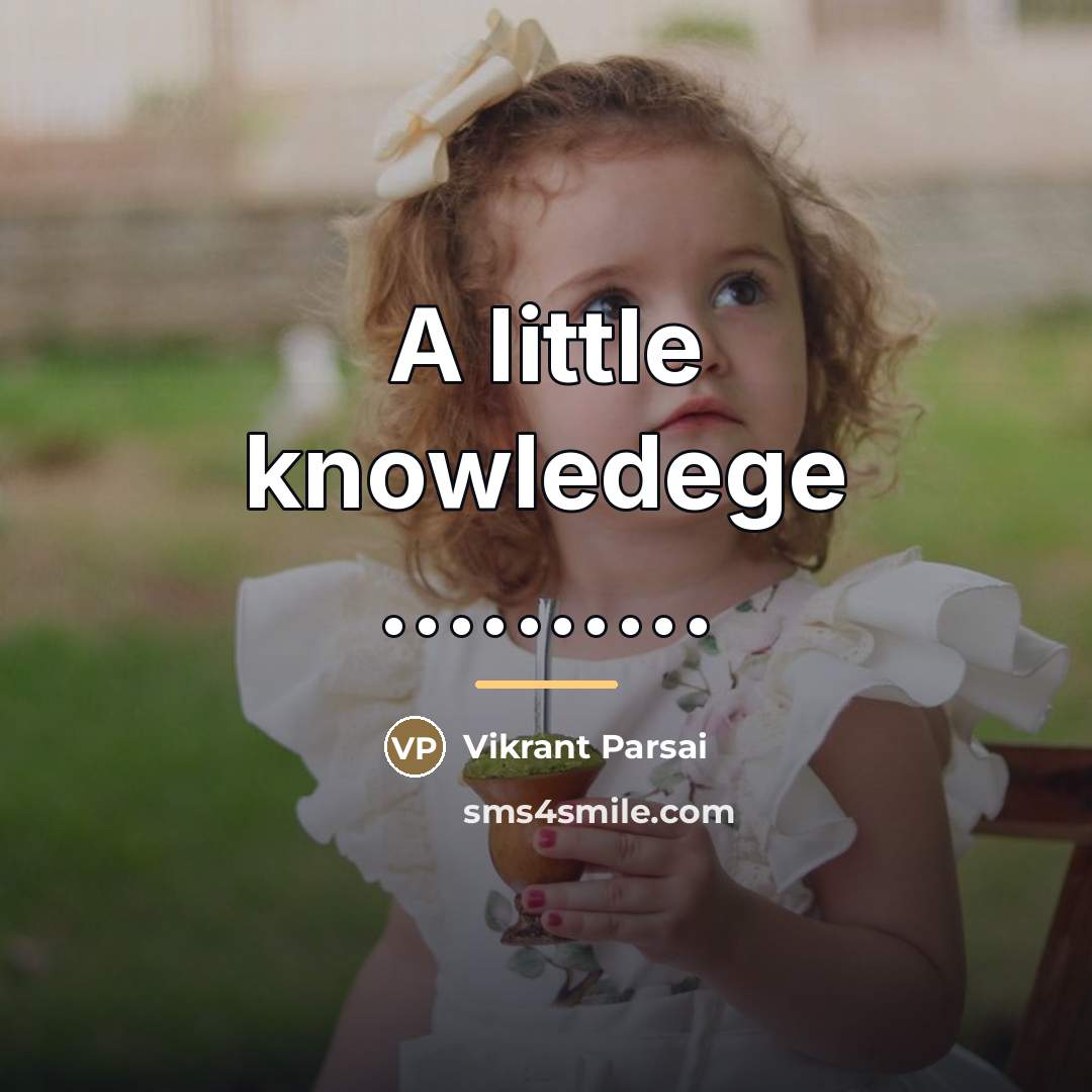 “A little knowledege ..........…” quote by Vikrant Parsai