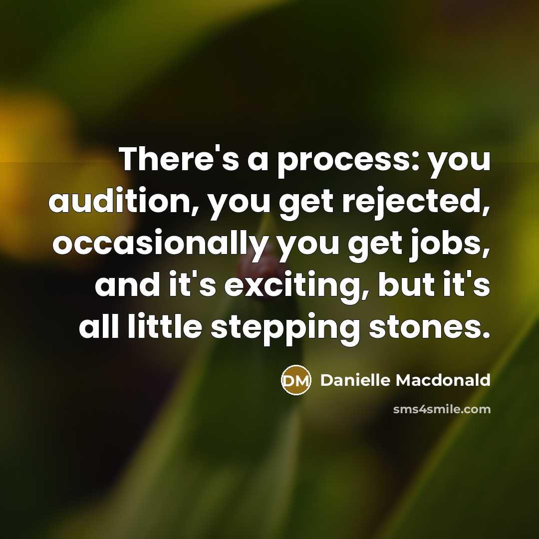 “There's a process: you audition, you get rejected, occasionally you…” quote by Danielle Macdonald