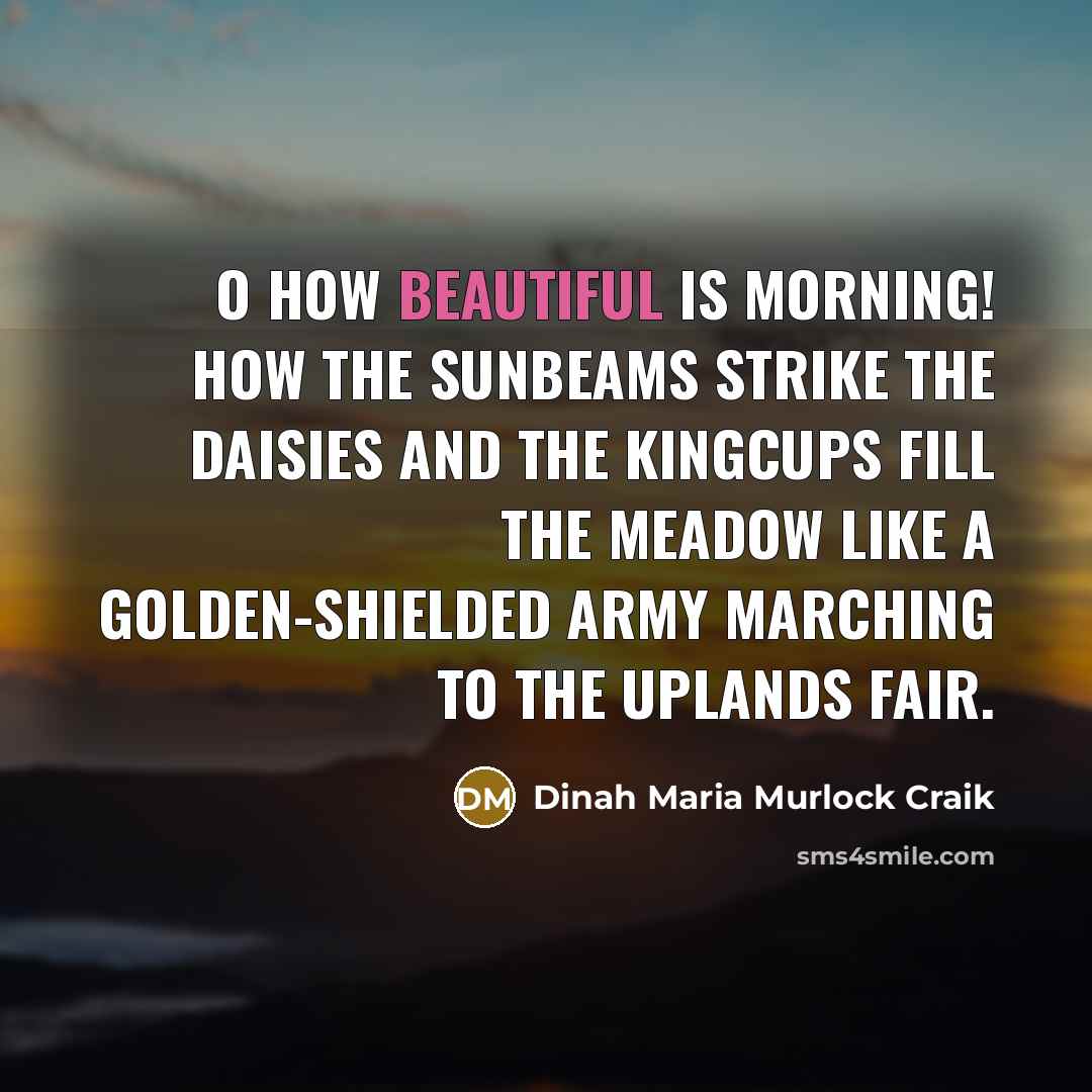 “O how beautiful is morning! How the sunbeams strike the…” quote by Dinah Maria Murlock Craik