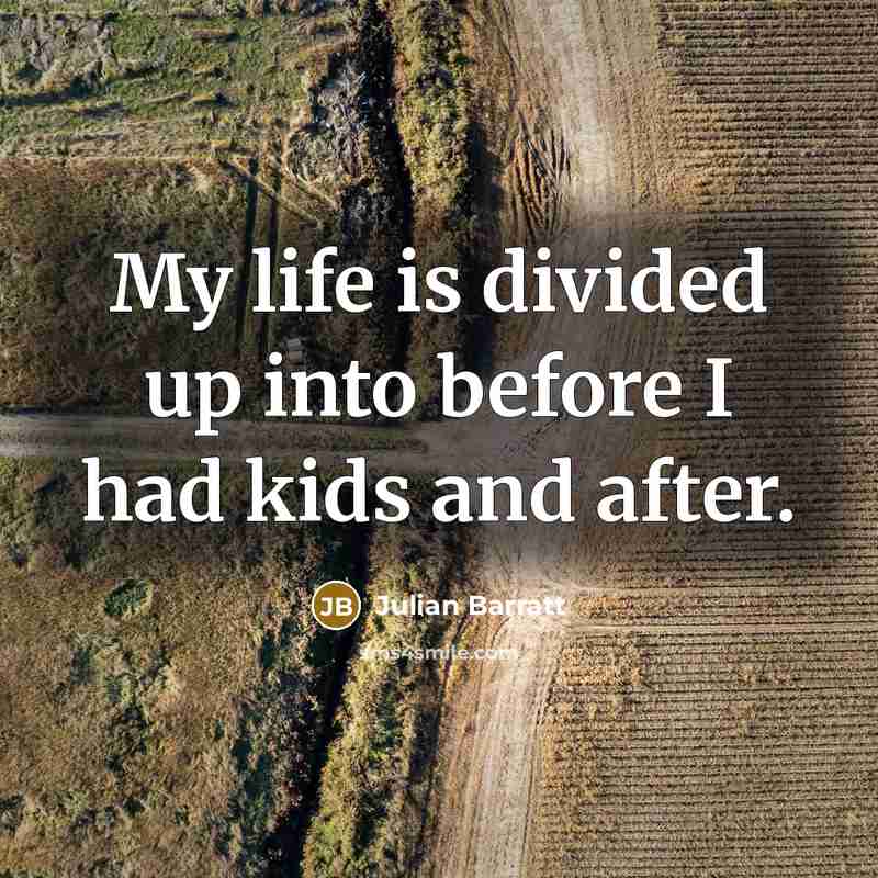 “My life is divided up into before I had kids…” quote by Julian Barratt