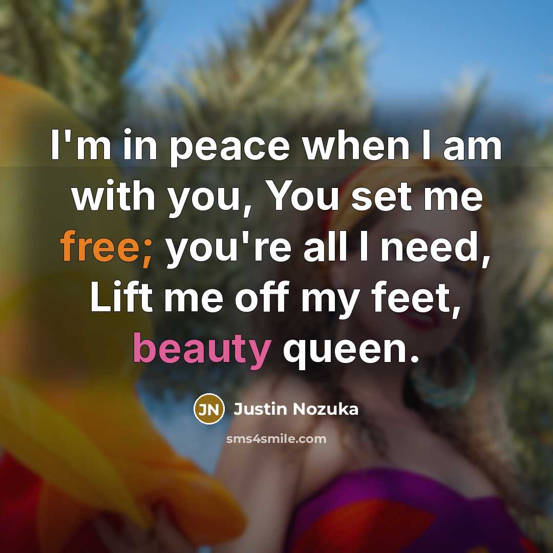 “I'm in peace when I am with you, You set…” quote by Justin Nozuka