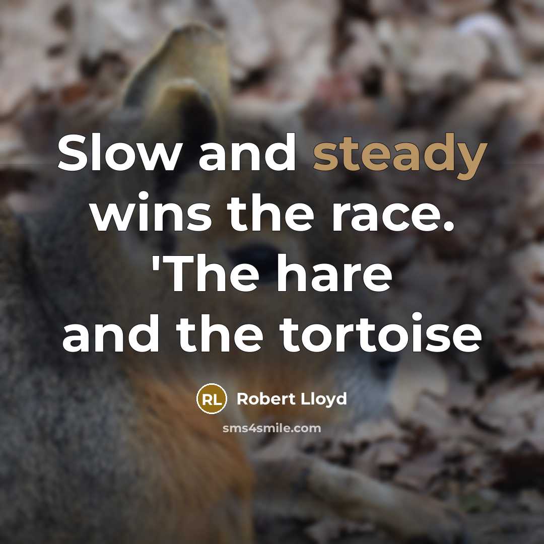 “Slow and steady wins the race. 'The hare and the…” quote by Robert Lloyd