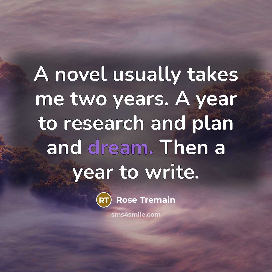 “A novel usually takes me two years. A year to…” quote by Rose Tremain