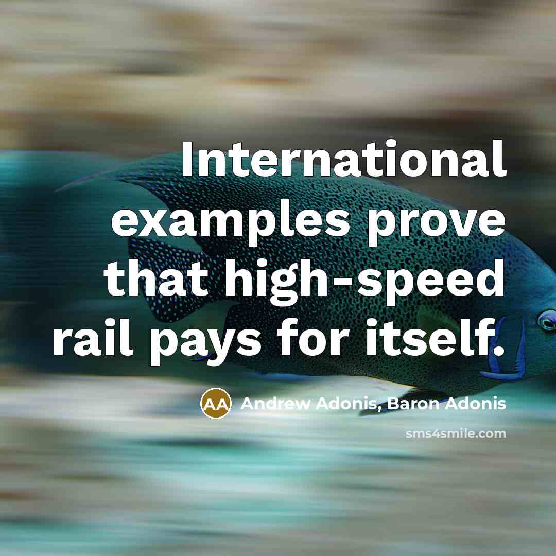 “International examples prove that high-speed rail pays for itself.” quote by Andrew Adonis, Baron Adonis