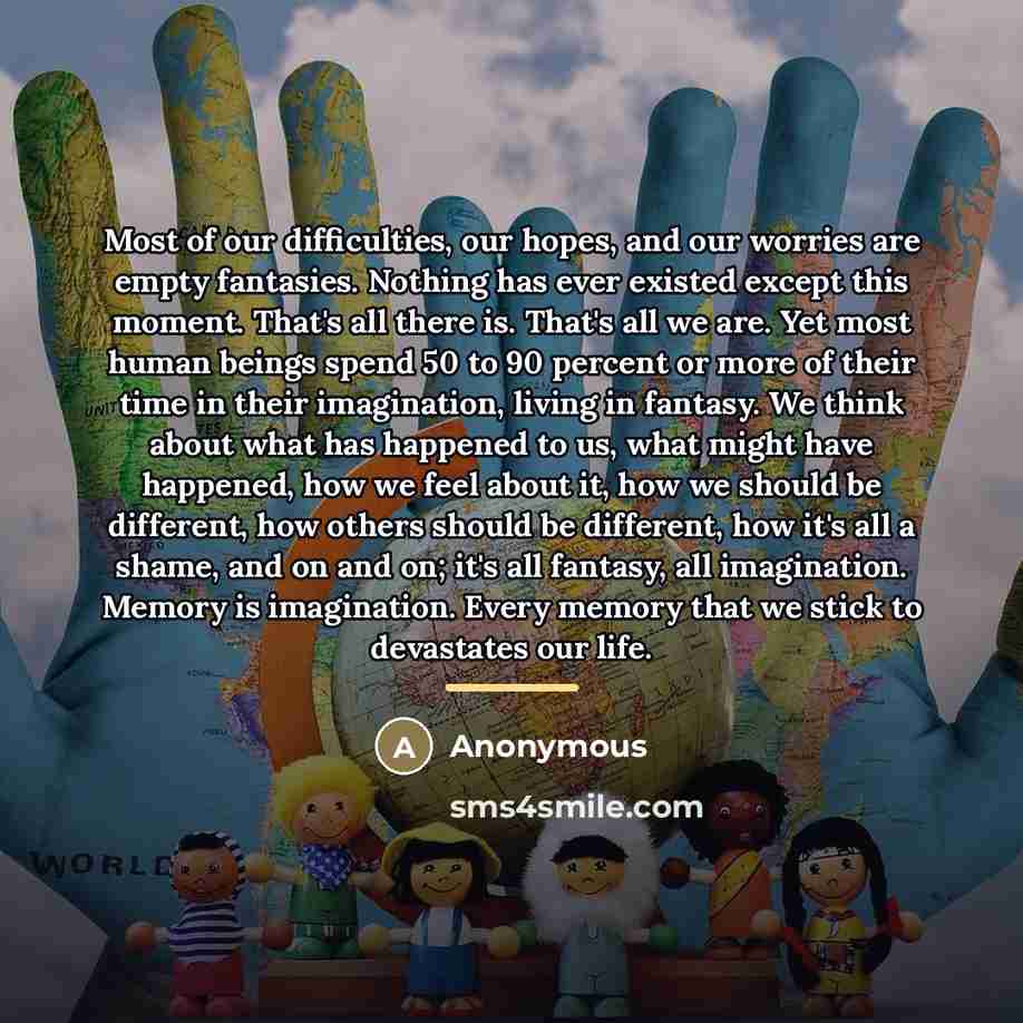 “Most of our difficulties, our hopes, and our worries are…” quote by Anonymous