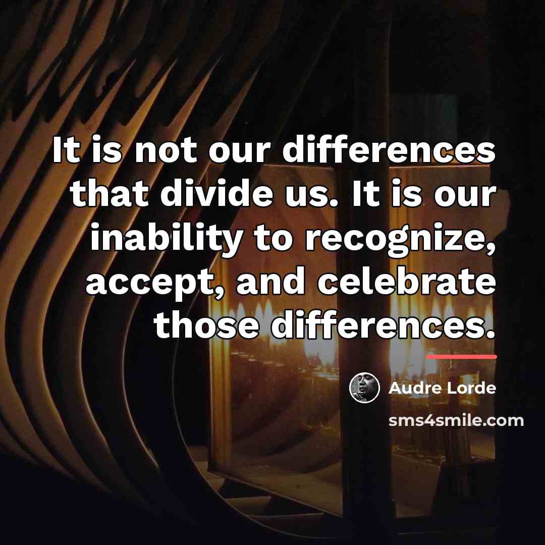 “It is not our differences that divide us. It is…” quote by Audre Lorde