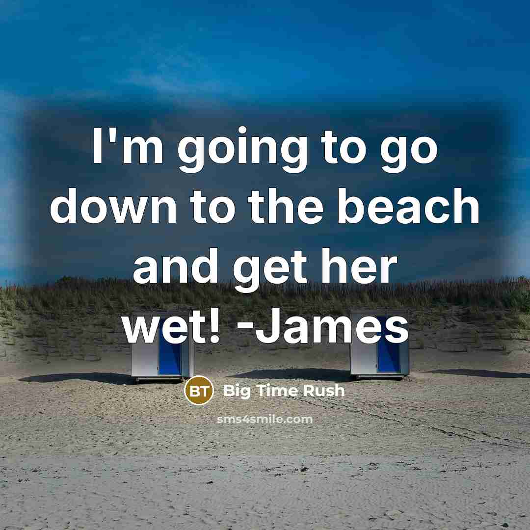 “I'm going to go down to the beach and get…” quote by Big Time Rush