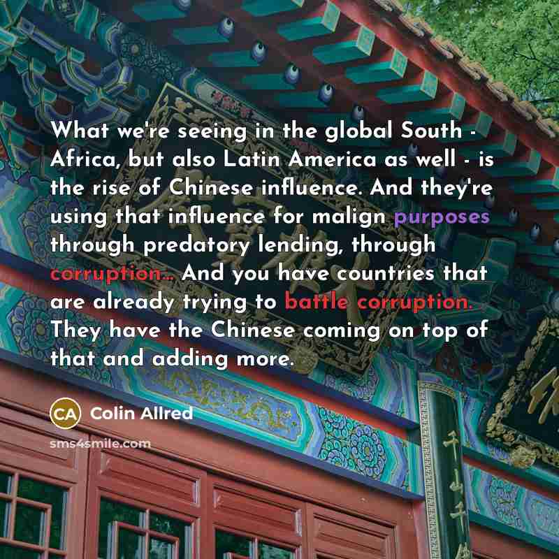 “What we're seeing in the global South - Africa, but…” quote by Colin Allred