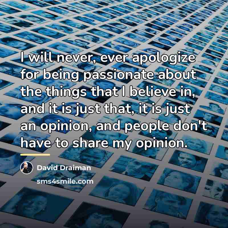 “I will never, ever apologize for being passionate about the…” quote by David Draiman