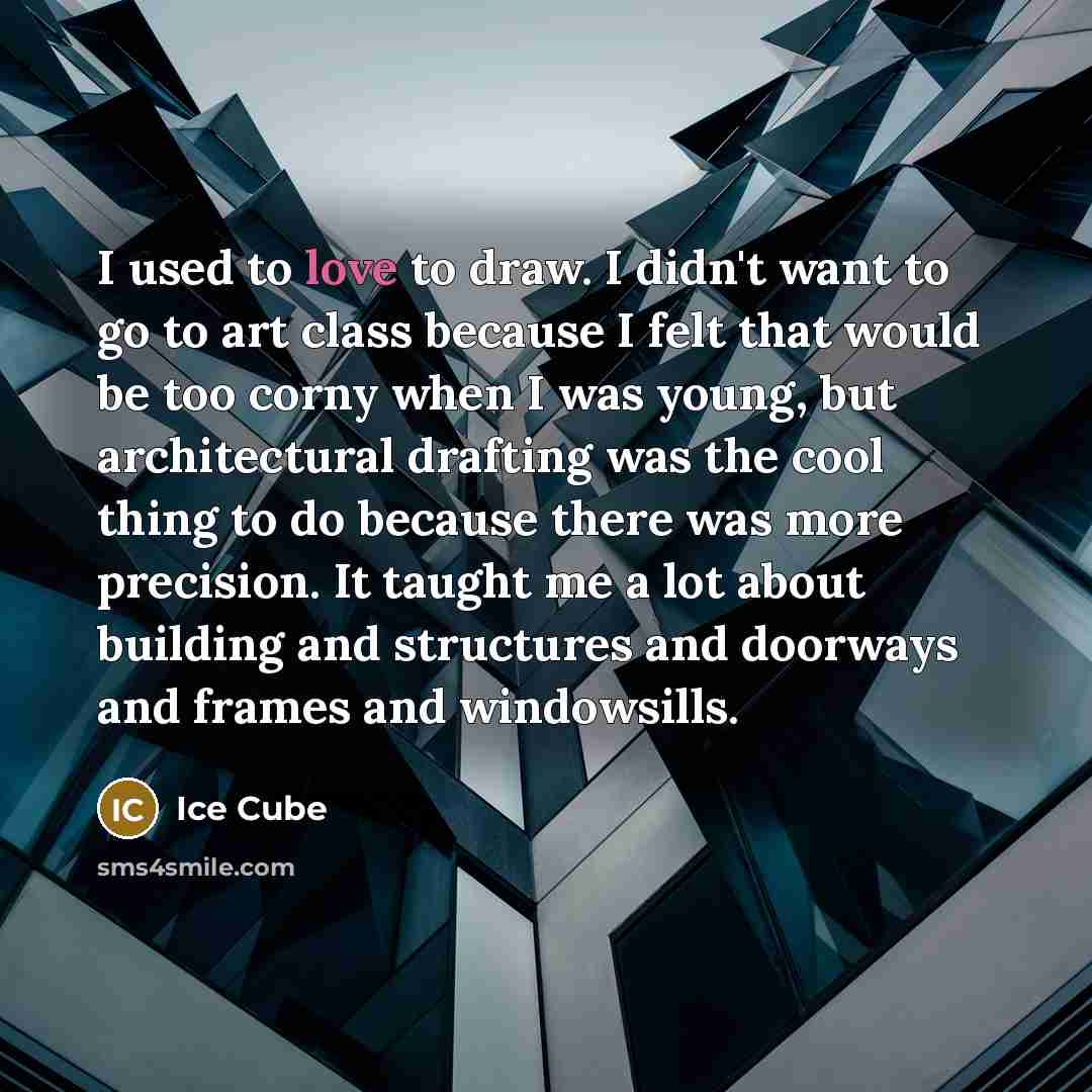 “I used to love to draw. I didn't want to…” quote by Ice Cube