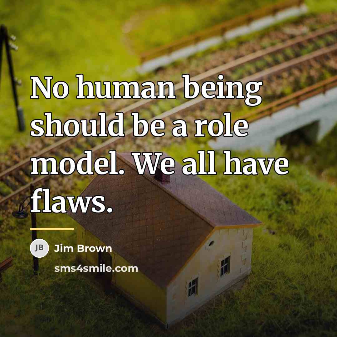 “No human being should be a role model. We all…” quote by Jim Brown
