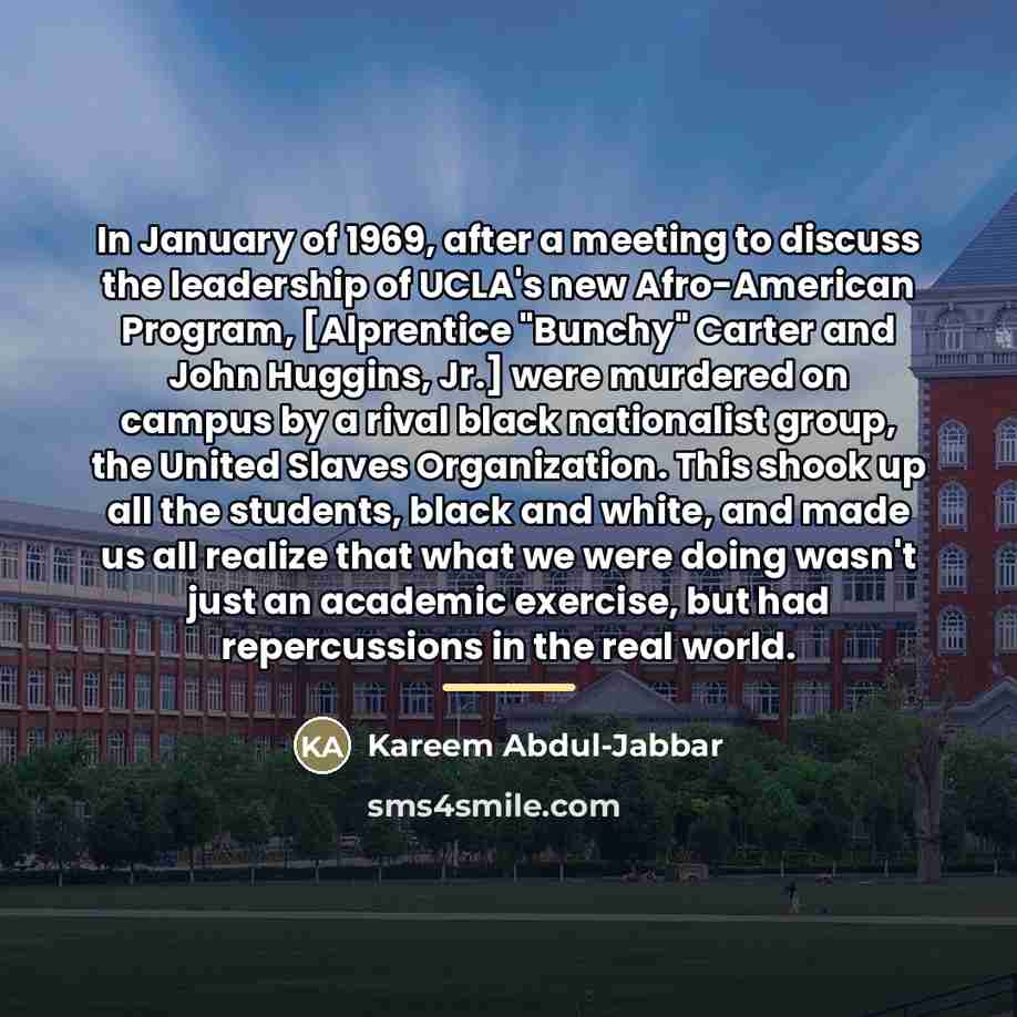 “In January of 1969, after a meeting to discuss the…” quote by Kareem Abdul-Jabbar
