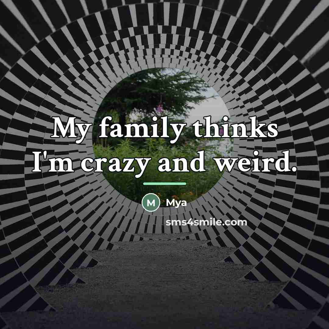 “My family thinks I'm crazy and weird.…” quote by Mya