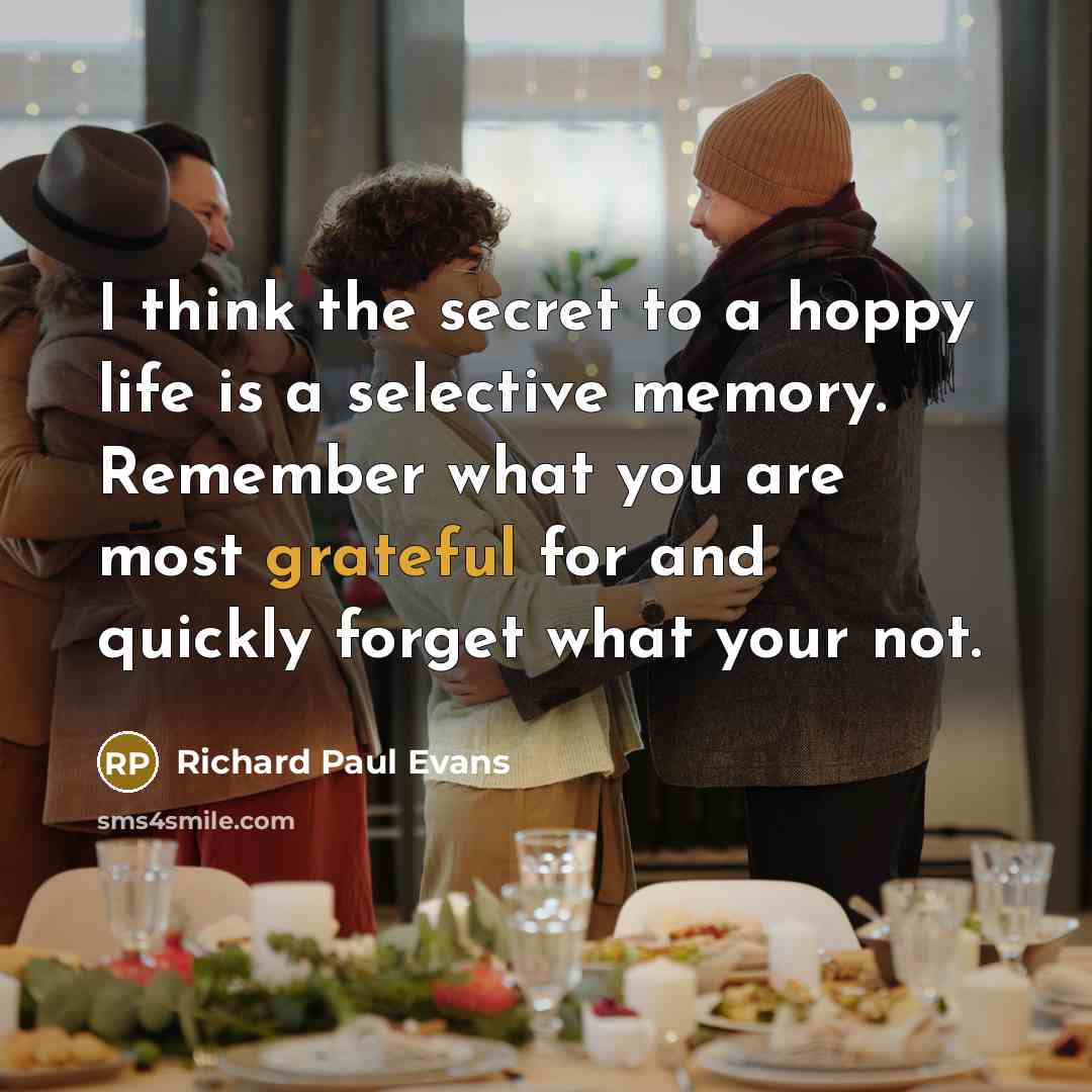 “I think the secret to a hoppy life is a…” quote by Richard Paul Evans