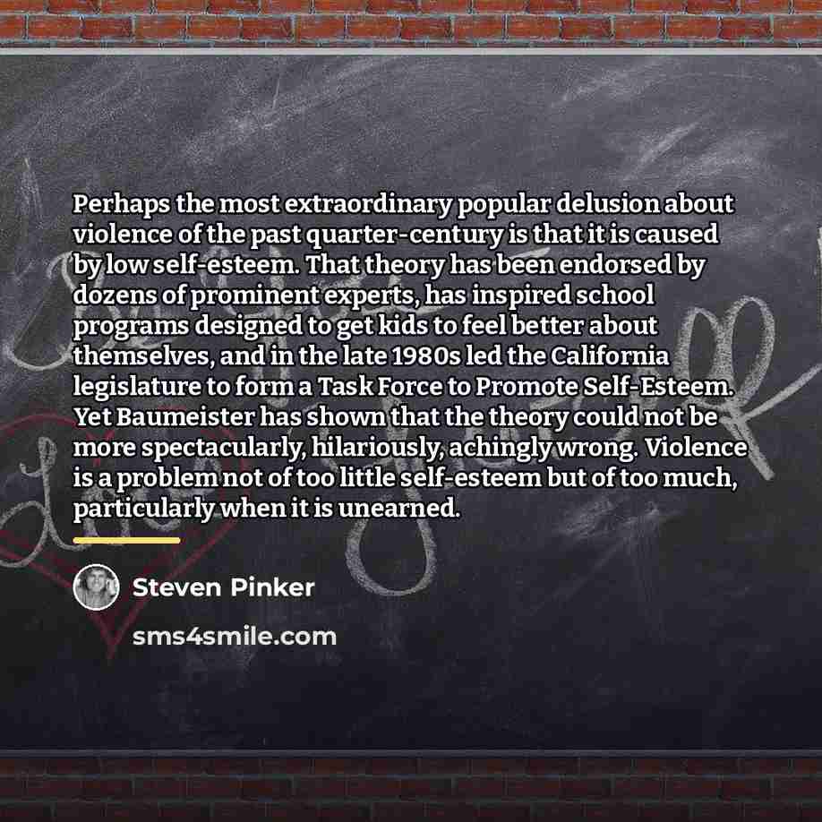 “Perhaps the most extraordinary popular delusion about violence of the…” quote by Steven Pinker