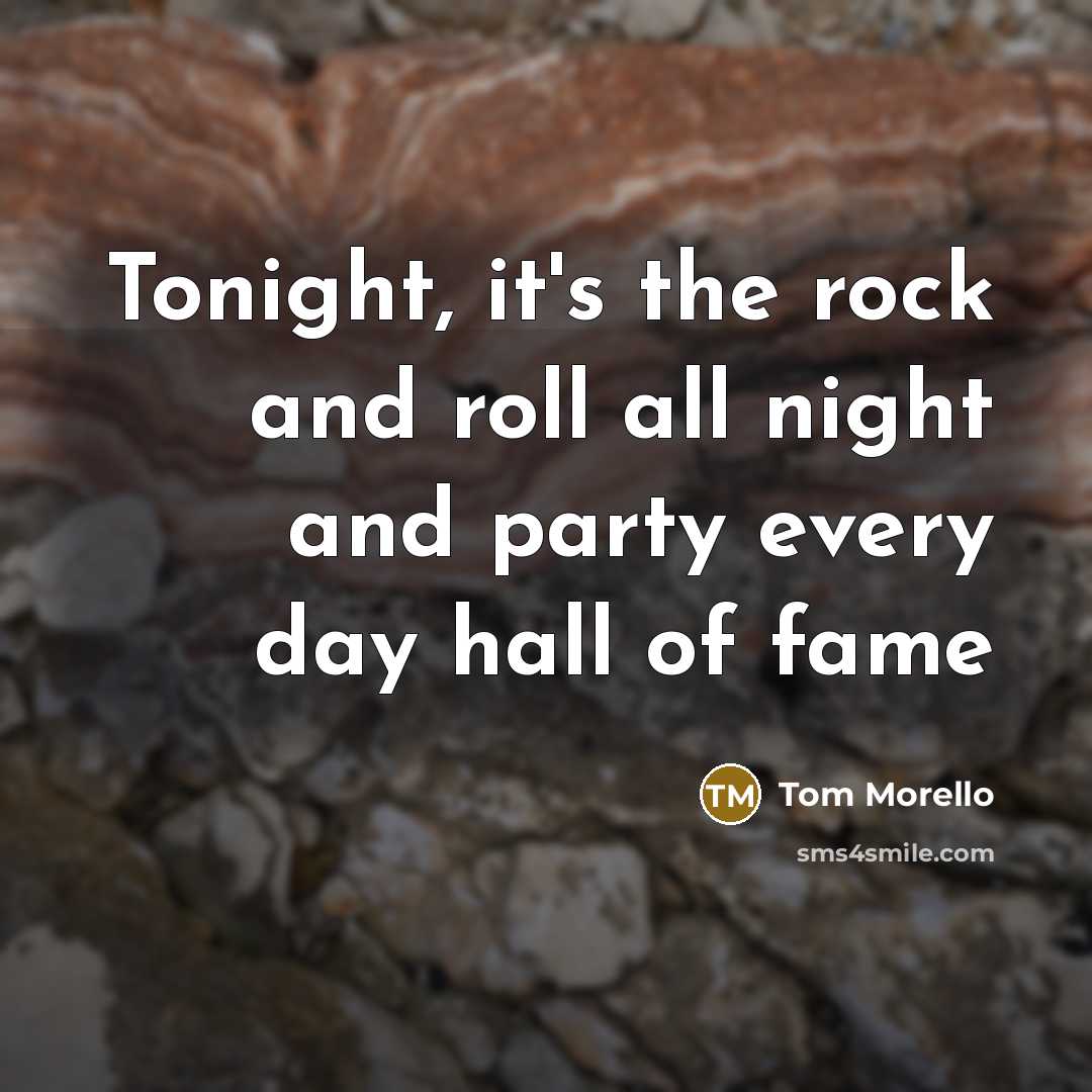 “Tonight, it's the rock and roll all night and party…” quote by Tom Morello
