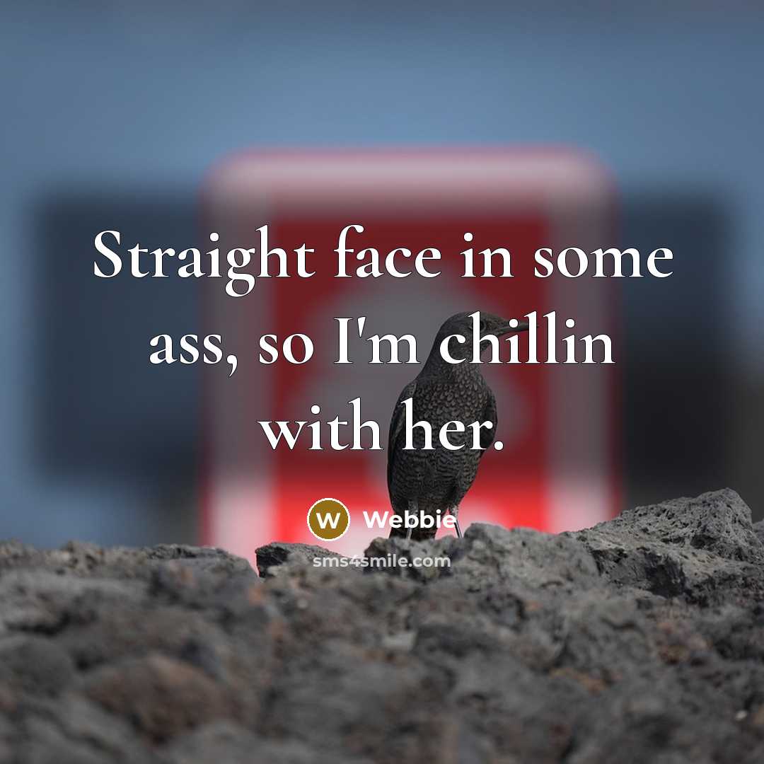 “Straight face in some ass, so I'm chillin with her.” quote by Webbie