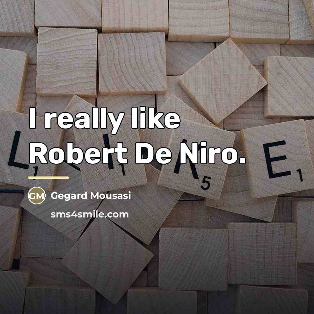“I really like Robert De Niro.…” quote by Gegard Mousasi