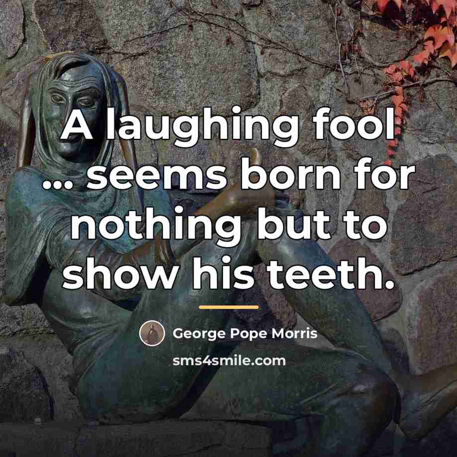 “A laughing fool ... seems born for nothing but to…” quote by George Pope Morris