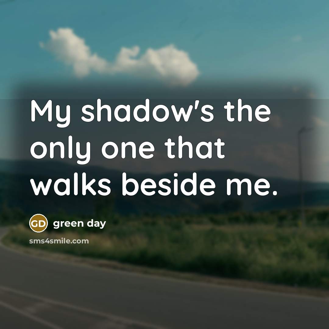 “My shadow's the only one that walks beside me.…” quote by Green Day