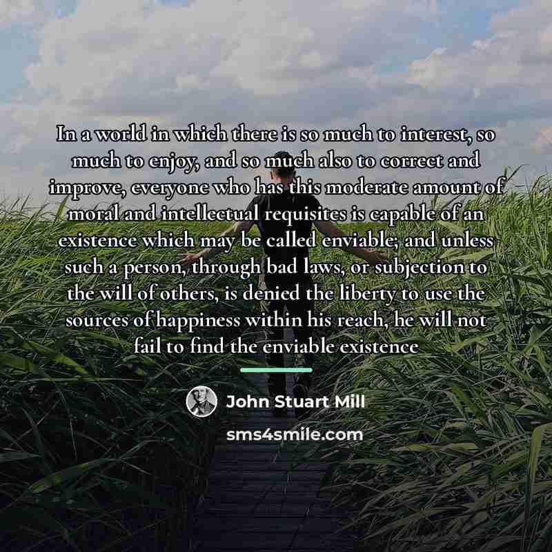 “In a world in which there is so much to…” quote by John Stuart Mill