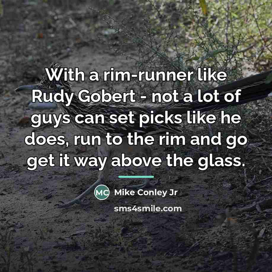 “With a rim-runner like Rudy Gobert - not a lot…” quote by Mike Conley Jr