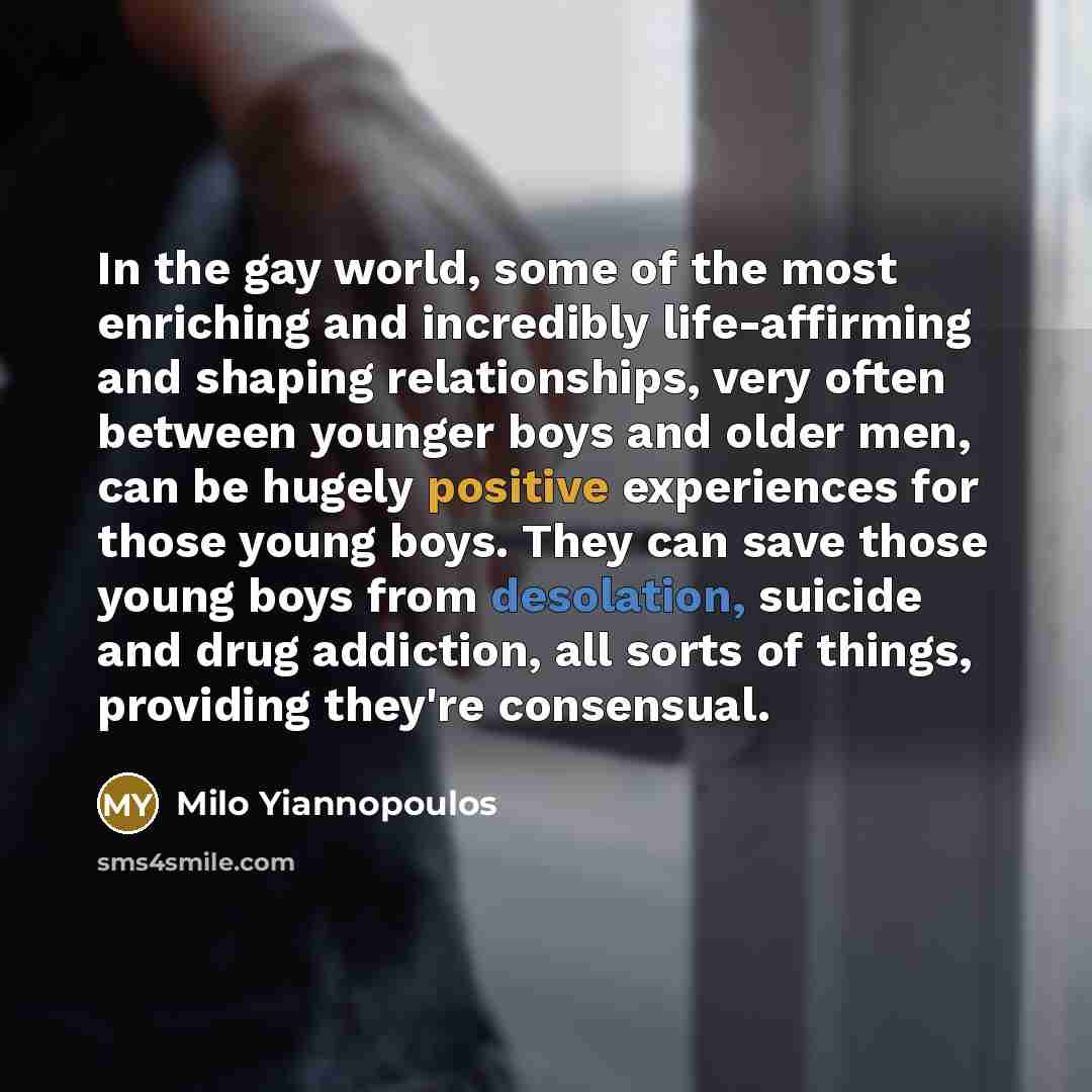 “In the gay world, some of the most enriching and…” quote by Milo Yiannopoulos