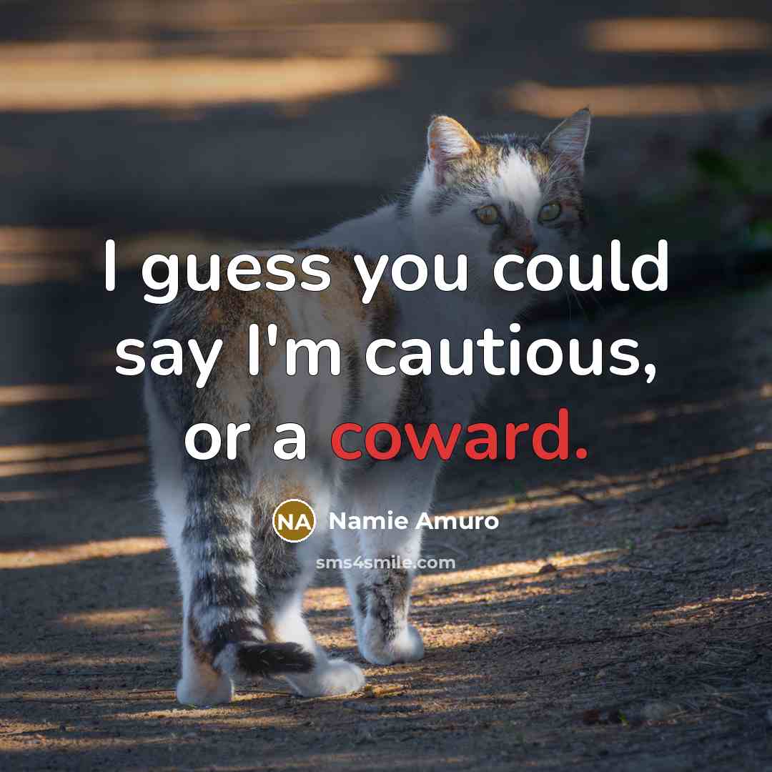 “I guess you could say I'm cautious, or a coward.…” quote by Namie Amuro