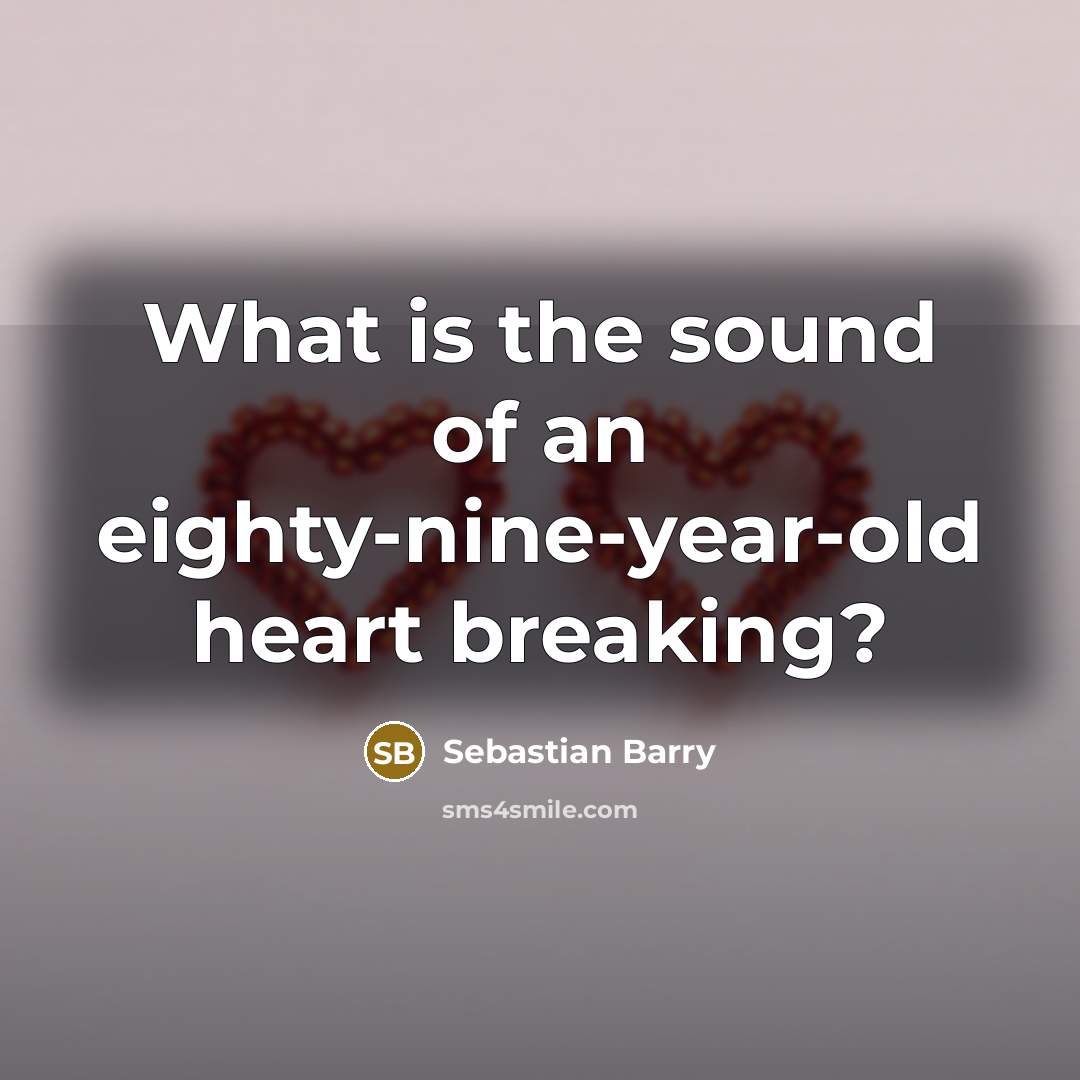 “What is the sound of an eighty-nine-year-old heart breaking?…” quote by Sebastian Barry