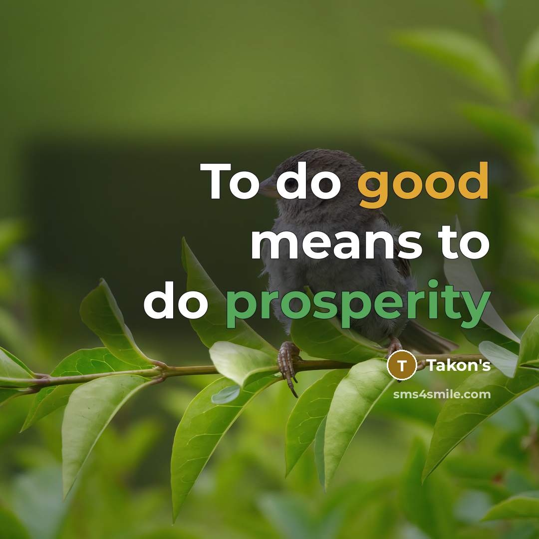 “To do good means to do prosperity…” quote by TAKON'S