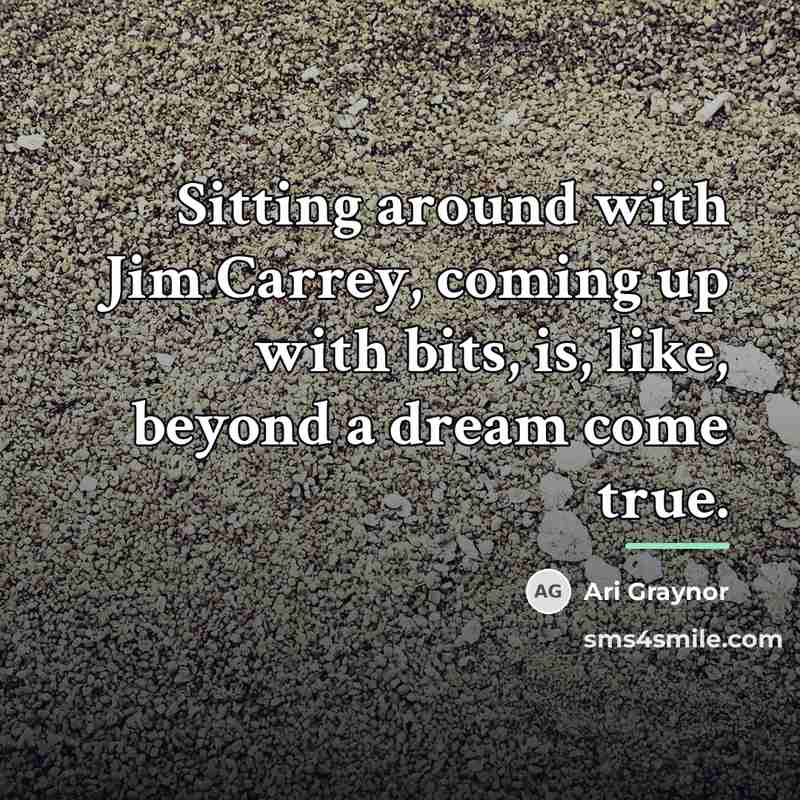 “Sitting around with Jim Carrey, coming up with bits, is,…” quote by Ari Graynor
