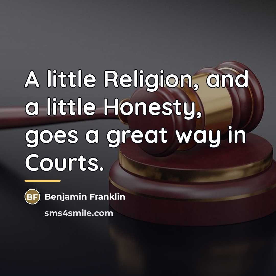 “A little Religion, and a little Honesty, goes a great…” quote by Benjamin Franklin