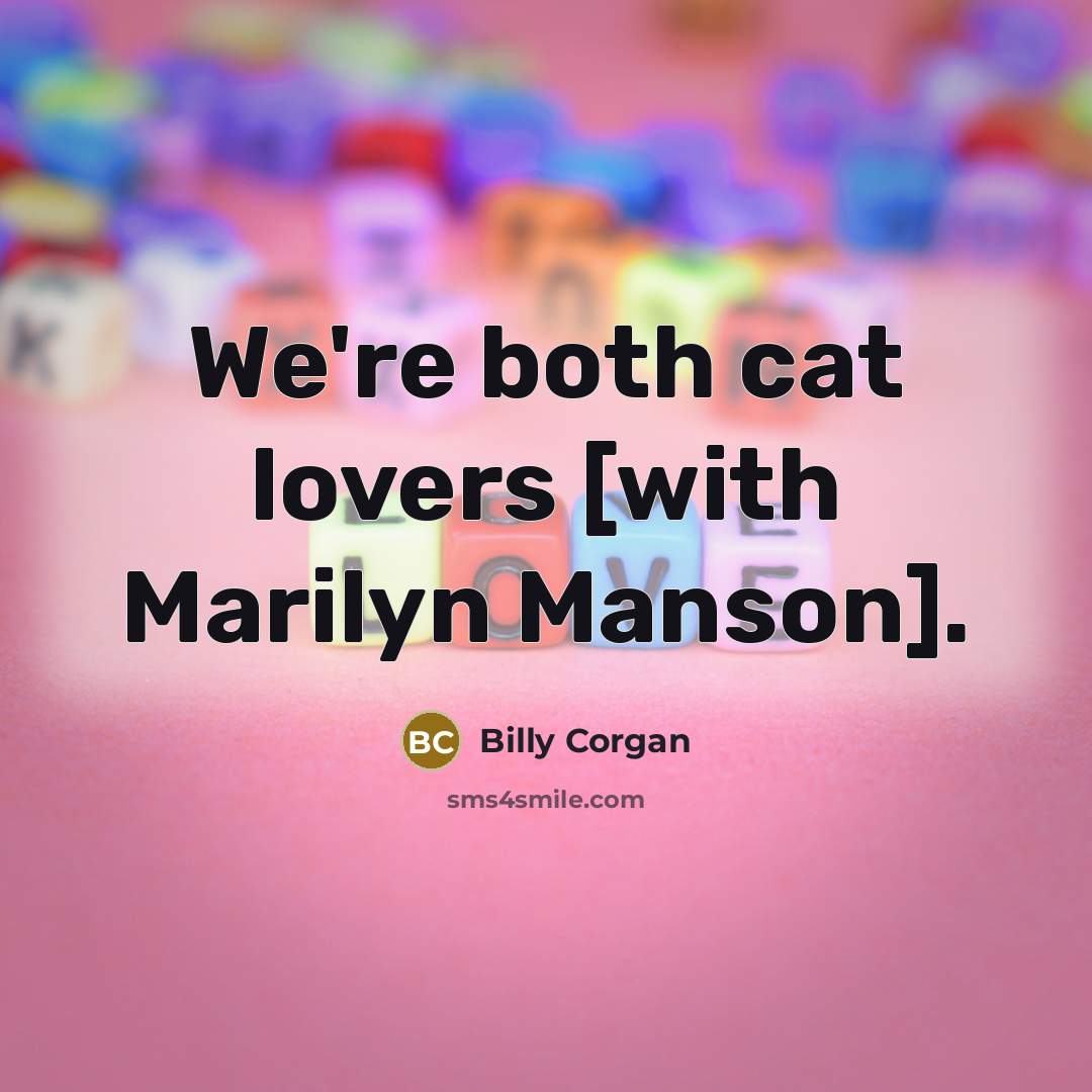 “We're both cat lovers [with Marilyn Manson].…” quote by Billy Corgan