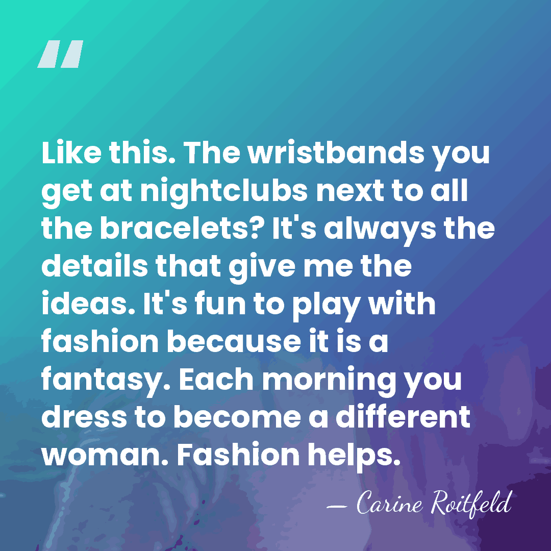 Like this. The wristbands you get at nightclubs next to all the&hellip; - Carine Roitfeld
