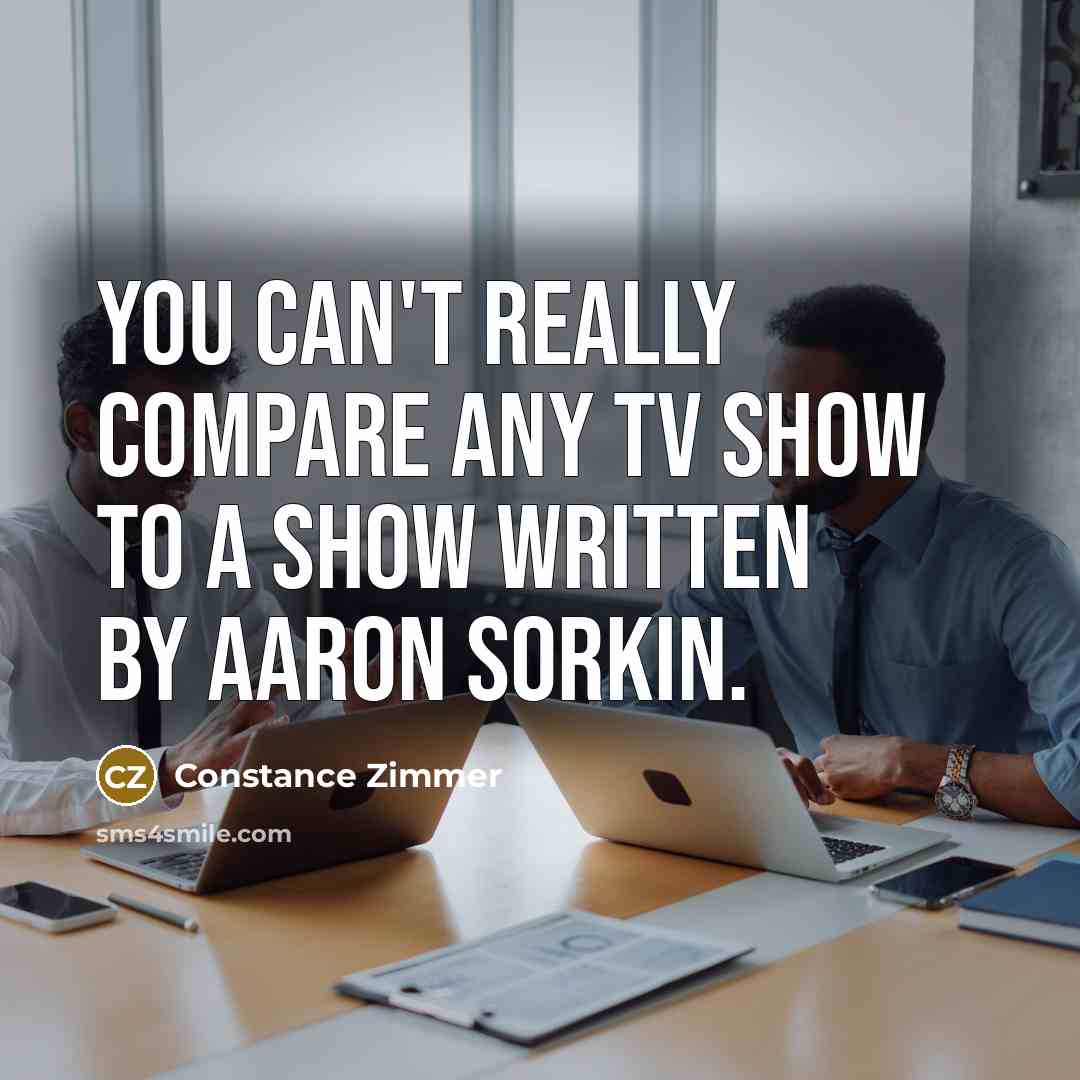 “You can't really compare any TV show to a show…” quote by Constance Zimmer