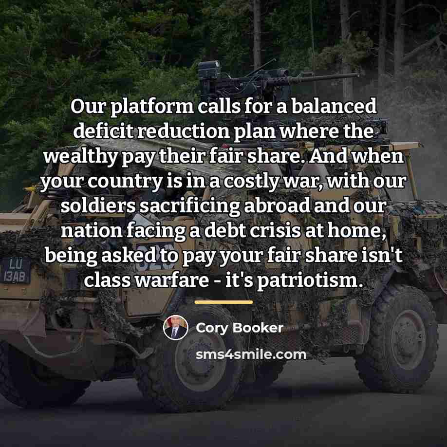 “Our platform calls for a balanced deficit reduction plan where…” quote by Cory Booker